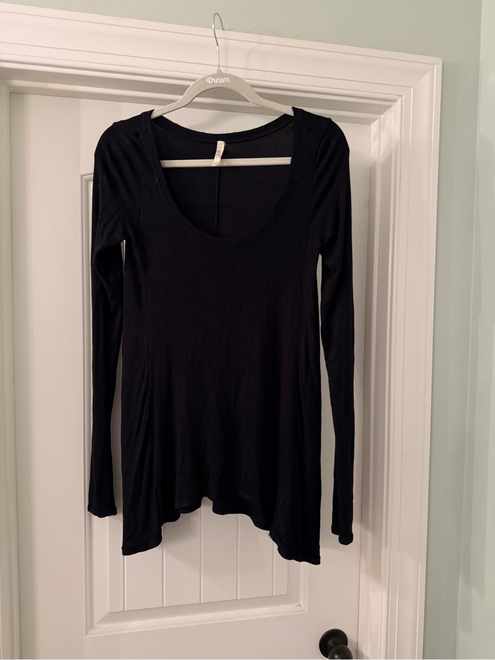Free People Black Long-Sleeve Scoop-Neck Tunic Top